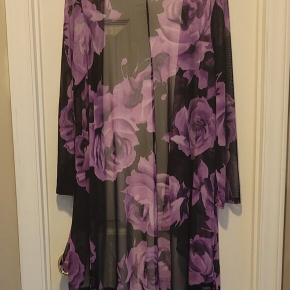 Collections Purple Rose Sheer Kimono size L - XL - Picture 4 of 4